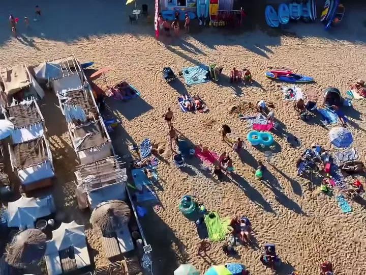 Plage de La Gaillarde aux Issambres vue du ciel